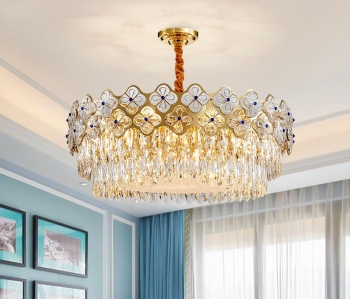 Đèn chùm pha lê nhập khẩu trang trí nội thất chung cư DC 046