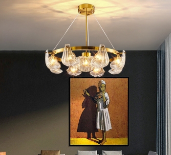 Đèn pha lê vỏ sò trang trí nội thất chung cư hiện đại DC 076
